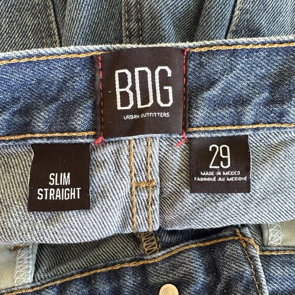 BDG Slim Straight High Waisted Button Fly Raw Hem Jeans Size 29 - Picture 8 of 9